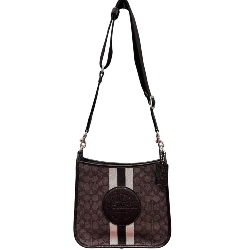 Coach Dempsey File Bag in Signature Jacquard Crossbody Zip Adjustable Strap